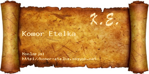 Komor Etelka névjegykártya